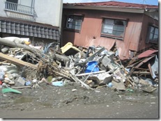 地震と津波に見舞われた被災地（宮城県石巻市）