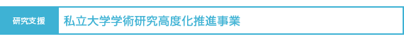 研究支援:私立大学学術研究高度化推進事業