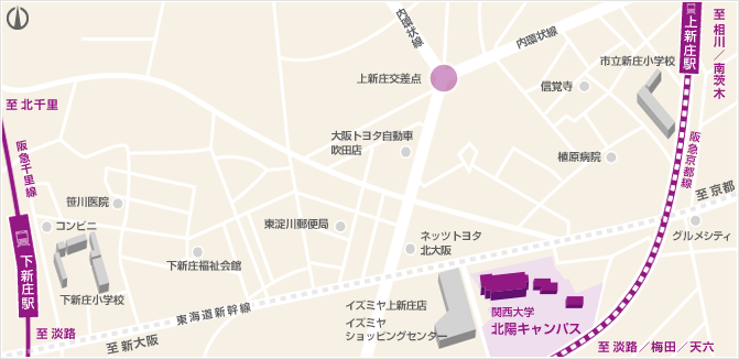 関西大学北陽高等学校周辺略図