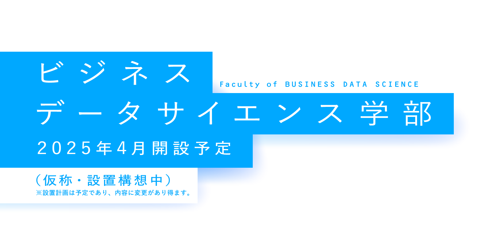 ビジネスデータサイエンス学部新設予定 Faculty of BUSINESS & DATA SCIENCE