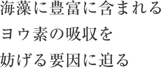 海藻に豊富に含まれるヨウ素の吸収を妨げる要因に迫る