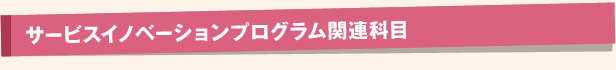 サービスイノベーションプログラム関連科目