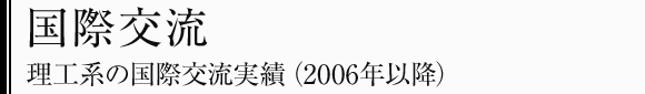 国際交流 理工系の国際交流実績（2006年以降）