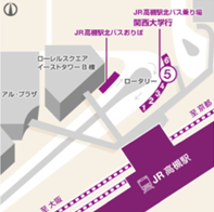 JR高槻駅より バス停略図