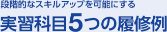 段階的なスキルアップを可能にする実習科目5つの履修例