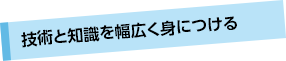 技術と知識を幅広く身につける