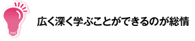 広く深く学ぶことができるのが総情