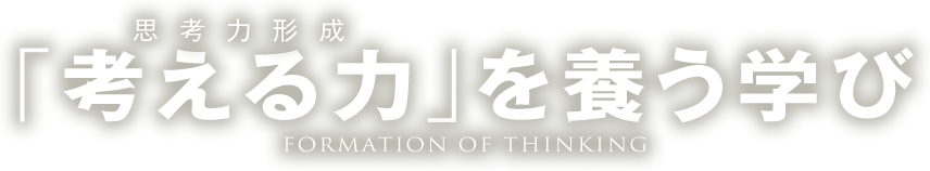 「考える力（思考力形成）」を養う学び　FORMATION OF THINKING