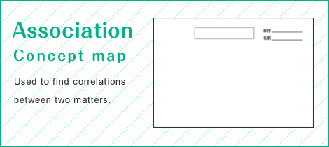 Association Concept map Used to find correlations between two matters.