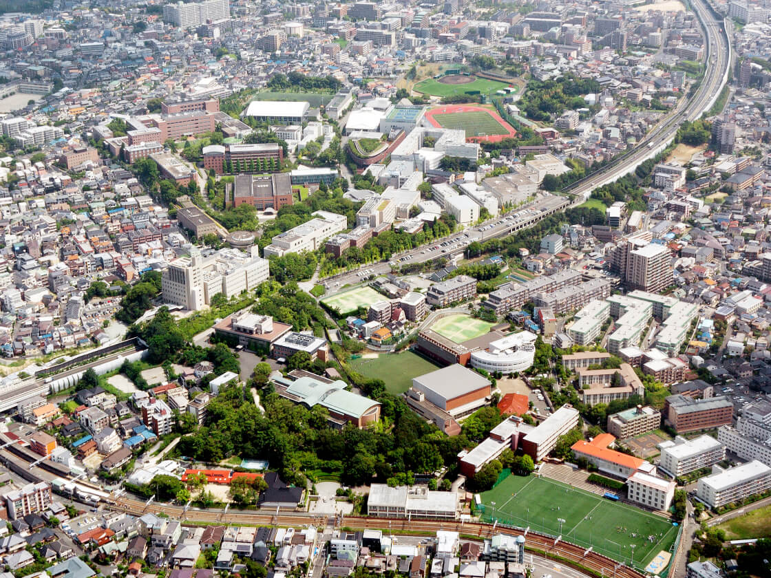 空から見た千里山キャンパス