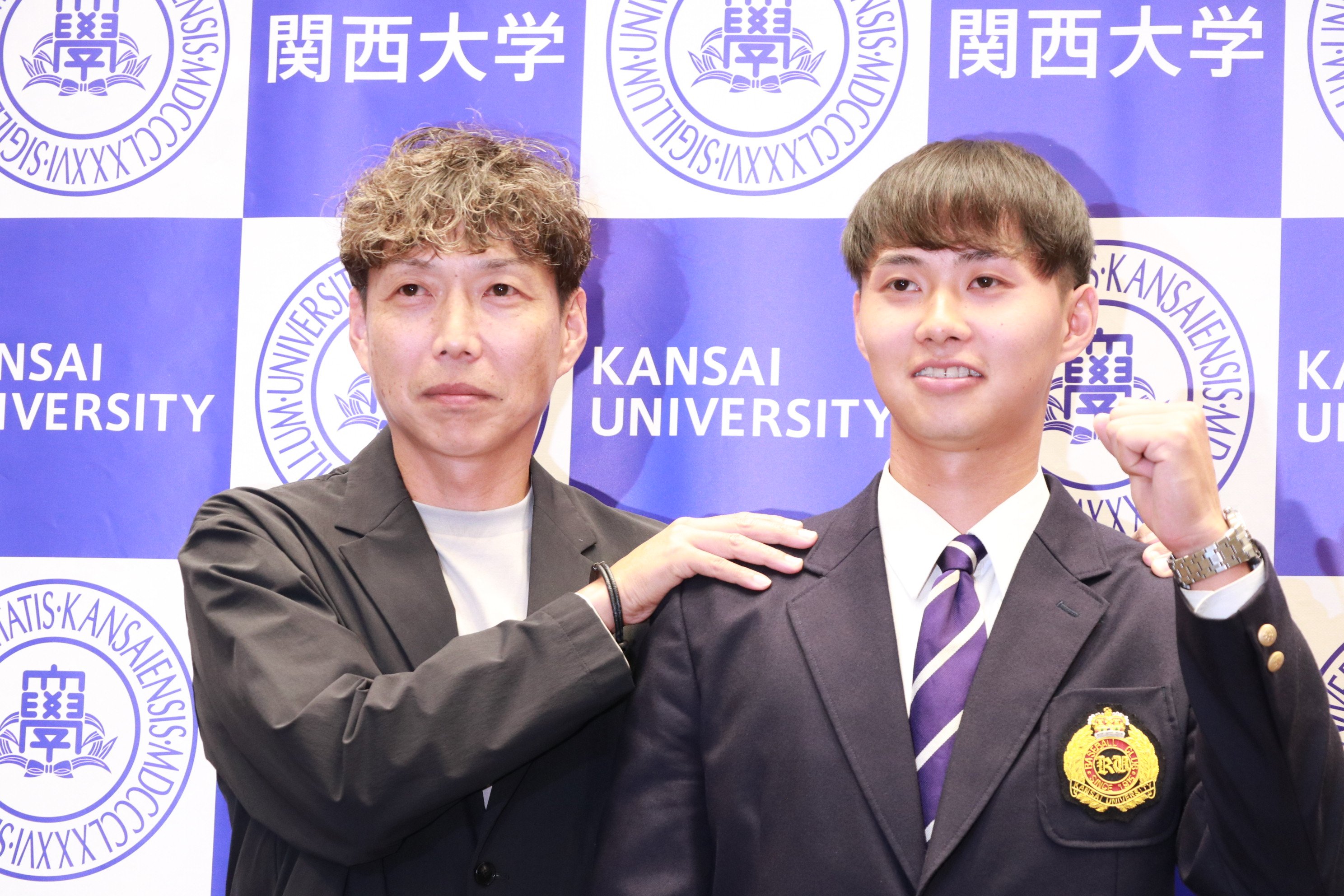 体育会野球部の米沢友翔選手がプロ野球ドラフト会議で千葉ロッテマリーンズから1位指名