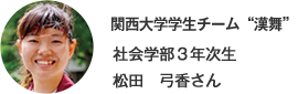 関西大学学生チーム“漢舞” 社会学部３年次生