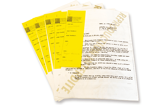 戦時中のフランスアニメーション映画に関する資料のコピー