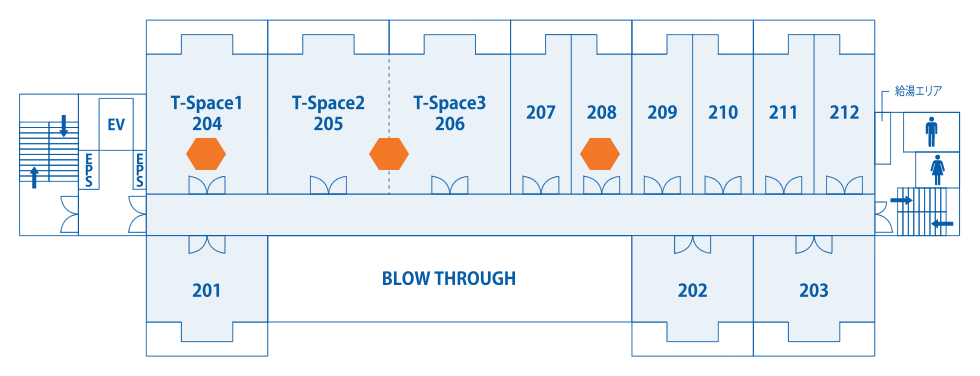 イノベーション創生センター2Fのフロアマップ
