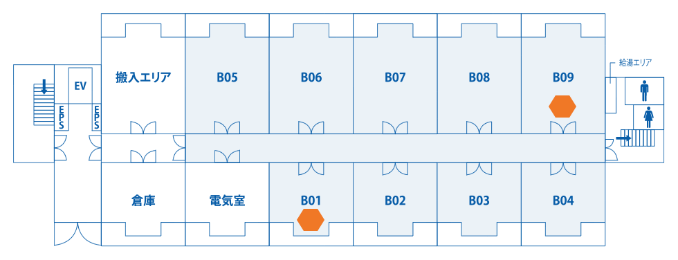 イノベーション創生センターB1Fのフロアマップ