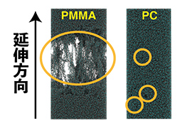 ２種類の高分子材料の破壊シミュレーション